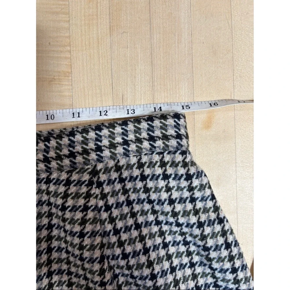 VTG Briggs New York Women's Size 14 Black‎ Cream Wool Houndstooth Pencil Skirt